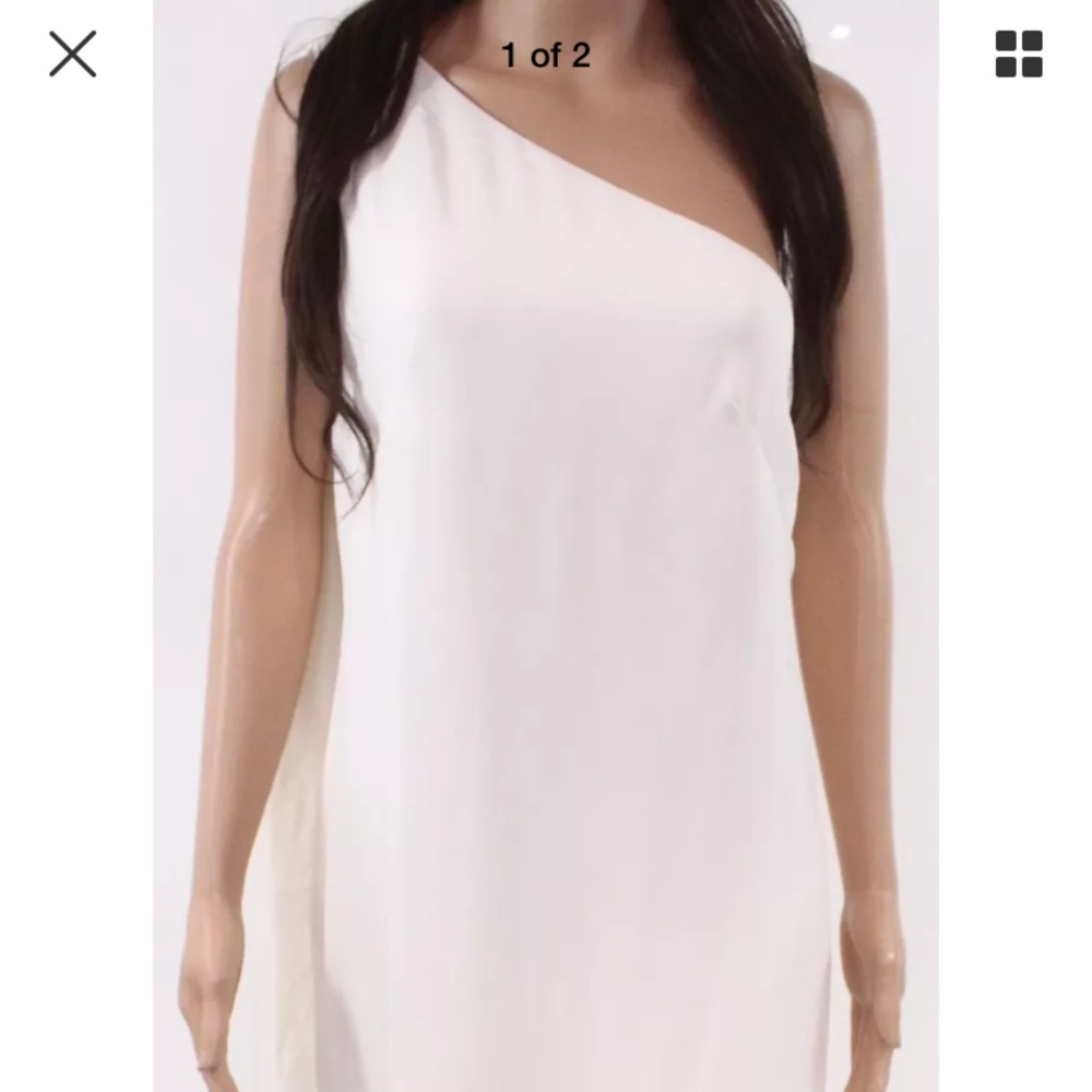 RL Dress Ivory 6 Cape 1 Shoulder $210